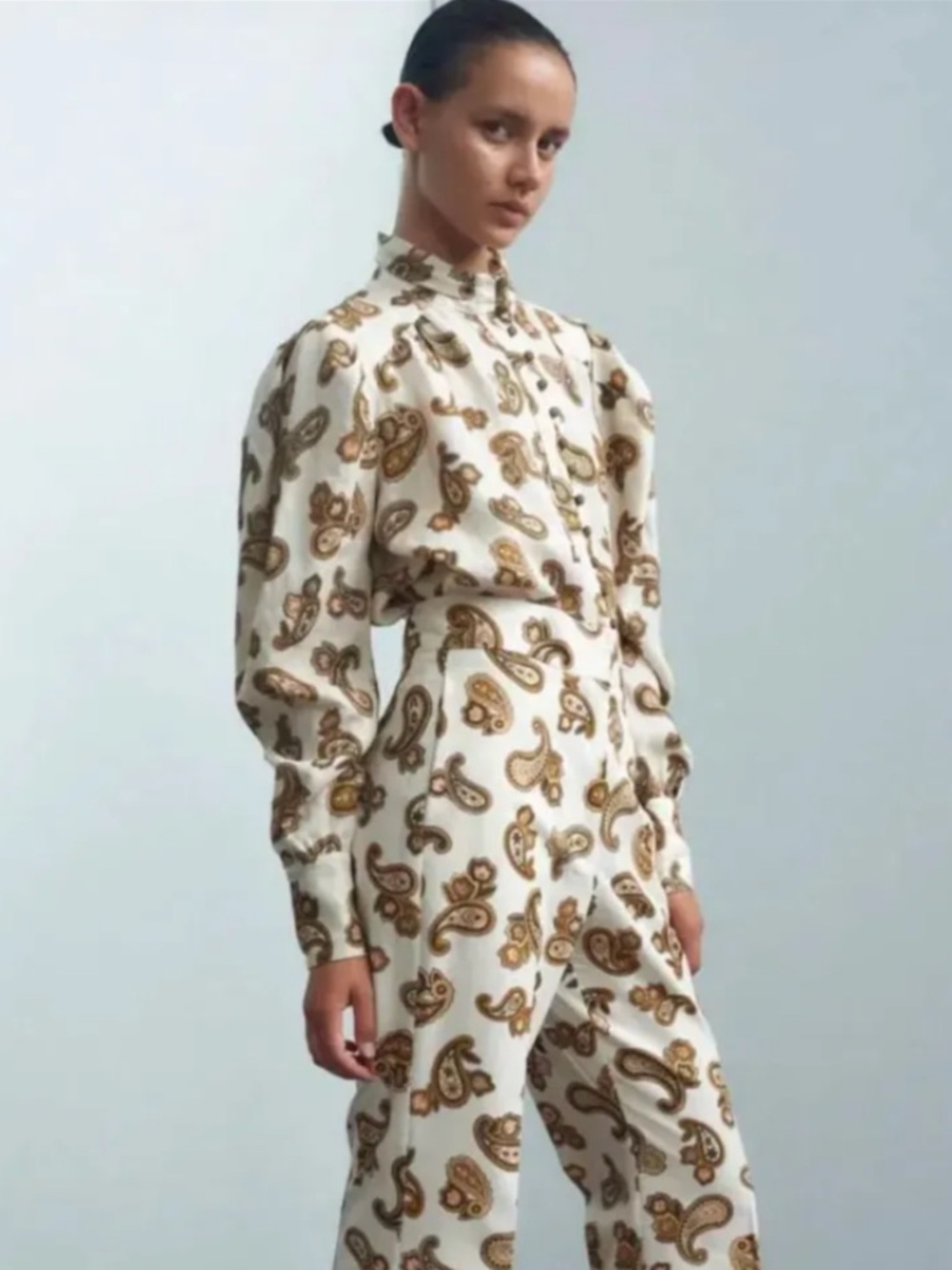 ALEMAIS Mia Puffy Linen Paisley Top